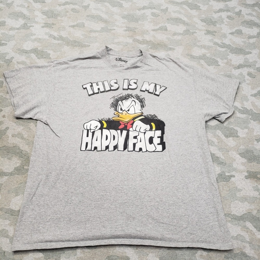 Disney Shirt Mens XL‎ Gray Short Sleeve Daffy Duck